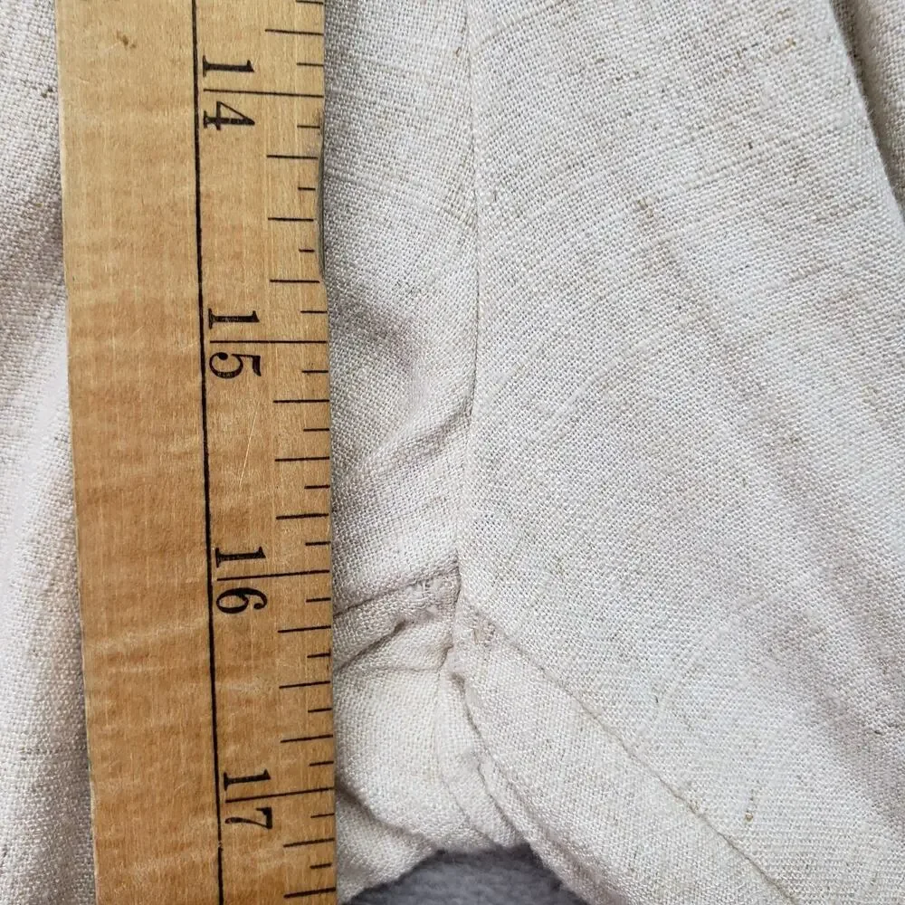 Falls Creek Womens 1X Beige Linen Blend Lounge Pants Wide Leg Drawstring NWT - Picture 10 of 15